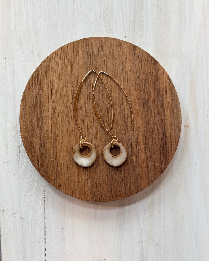 Stone Halo Earrings