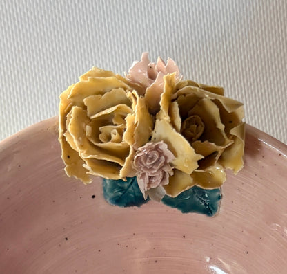 Pink Celadon Floral Bowl