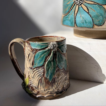 Hand-Carved Textured Mug