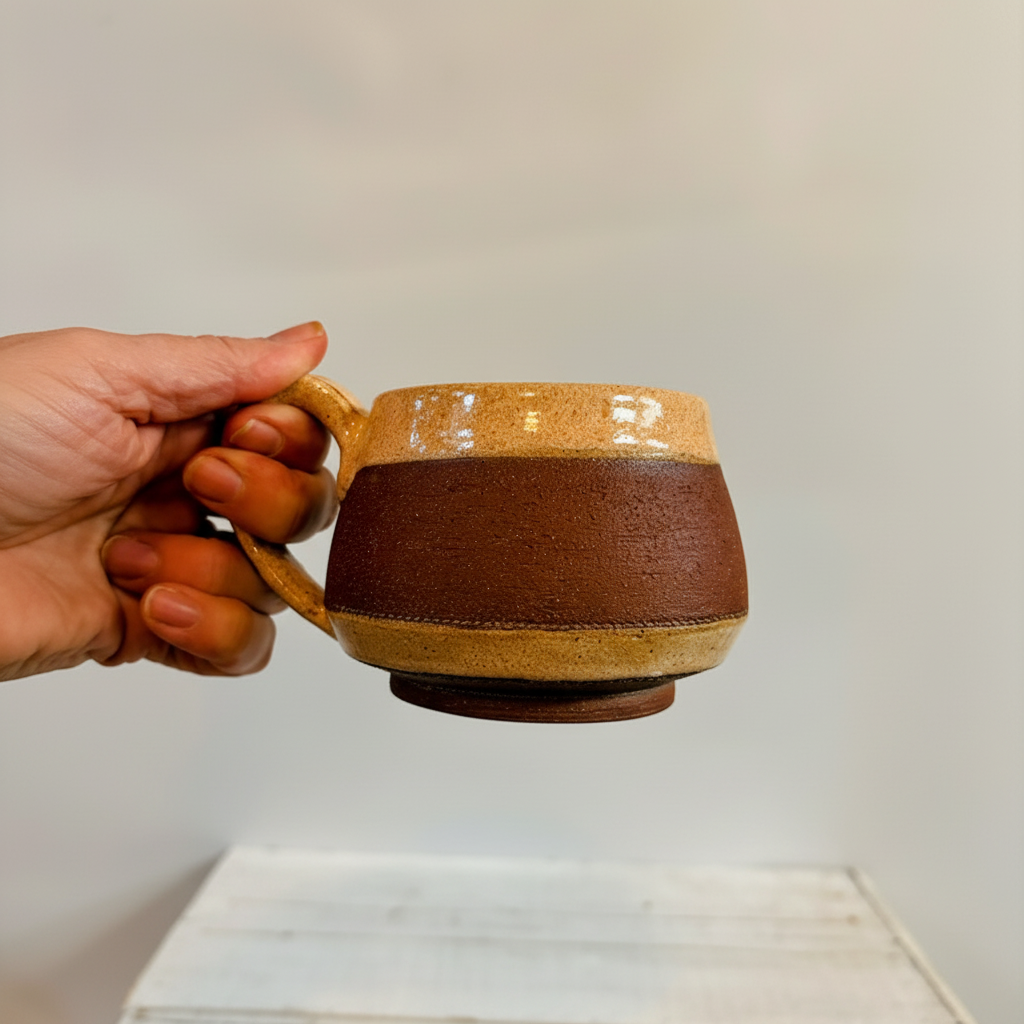 Striped Mug - Hand Side